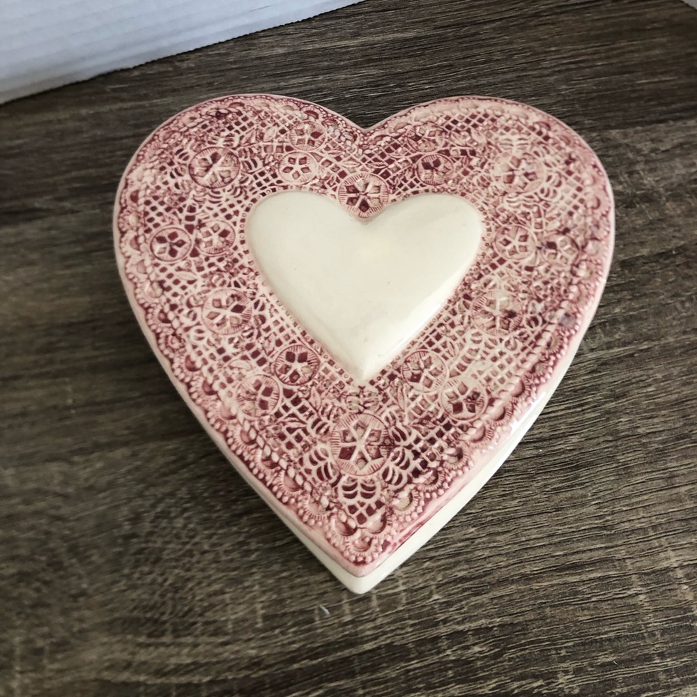 Handmade Heart-Shaped Box with Lace Design